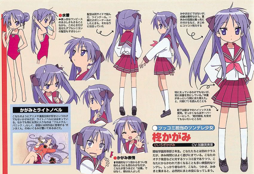 hiiragi kagami (lucky star and 1 more) drawn by horiguchi_yukiko