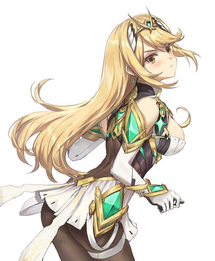 mythra (xenoblade chronicles and 2 more) drawn by athenawyrm