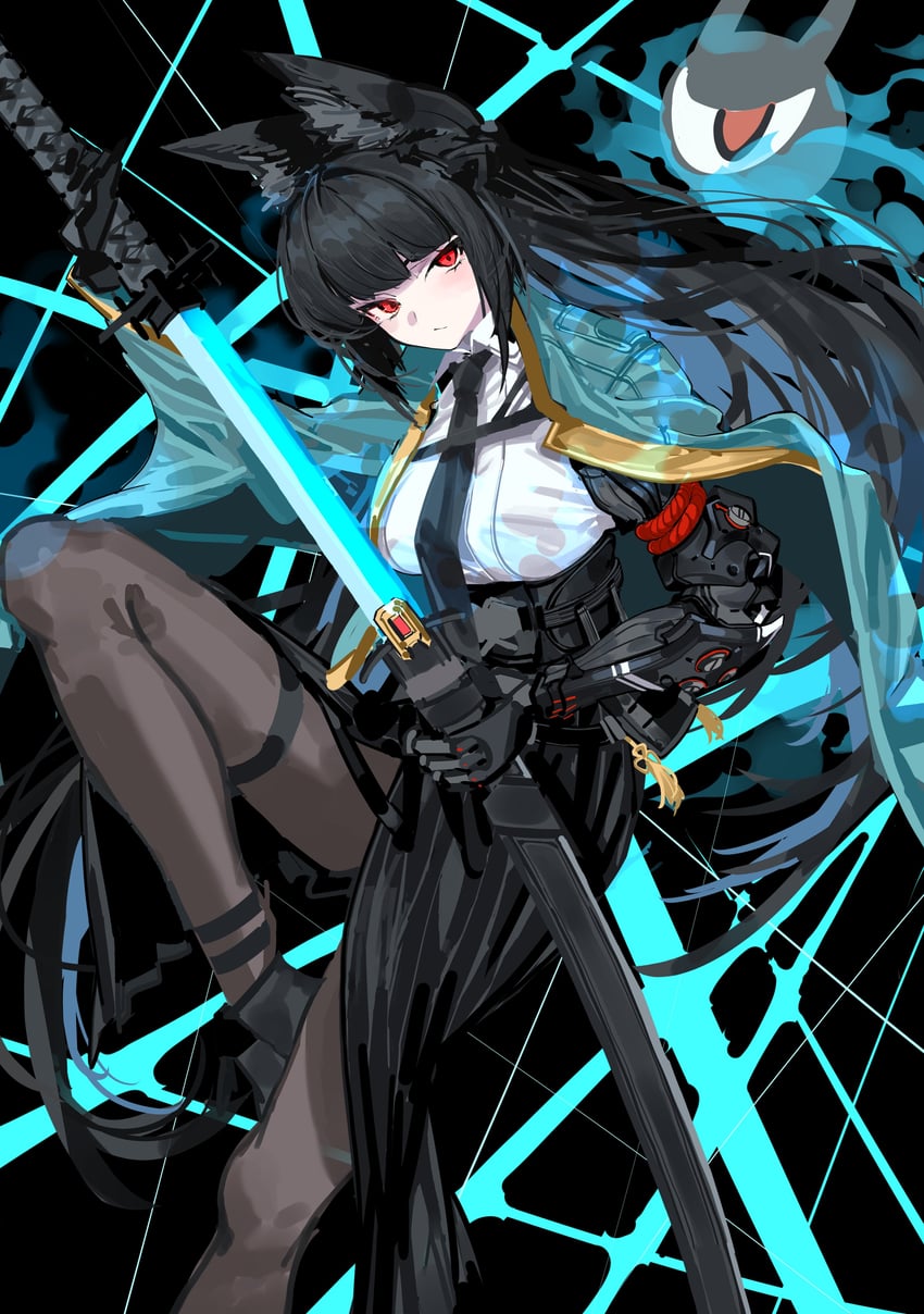 hoshimi miyabi and tailless (zenless zone zero) drawn by kazukingu