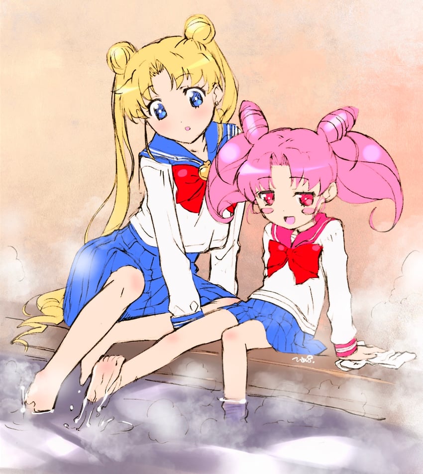 tsukino usagi and chibi usa (bishoujo senshi sailor moon) drawn by himehachi_(hime8manga)