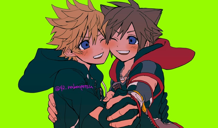 sora and roxas (kingdom hearts and 1 more) drawn by 42_nakayotsu