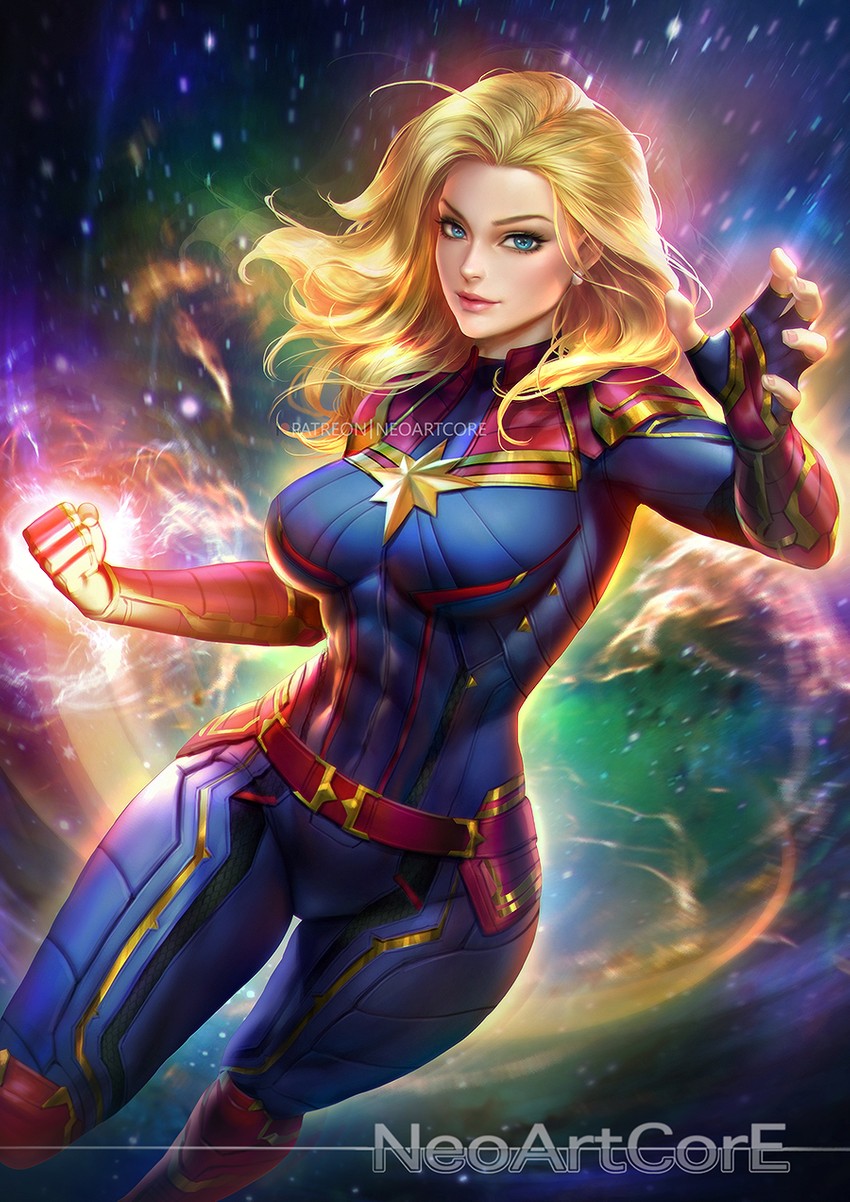 carol danvers and captain marvel (marvel) drawn by neoartcore