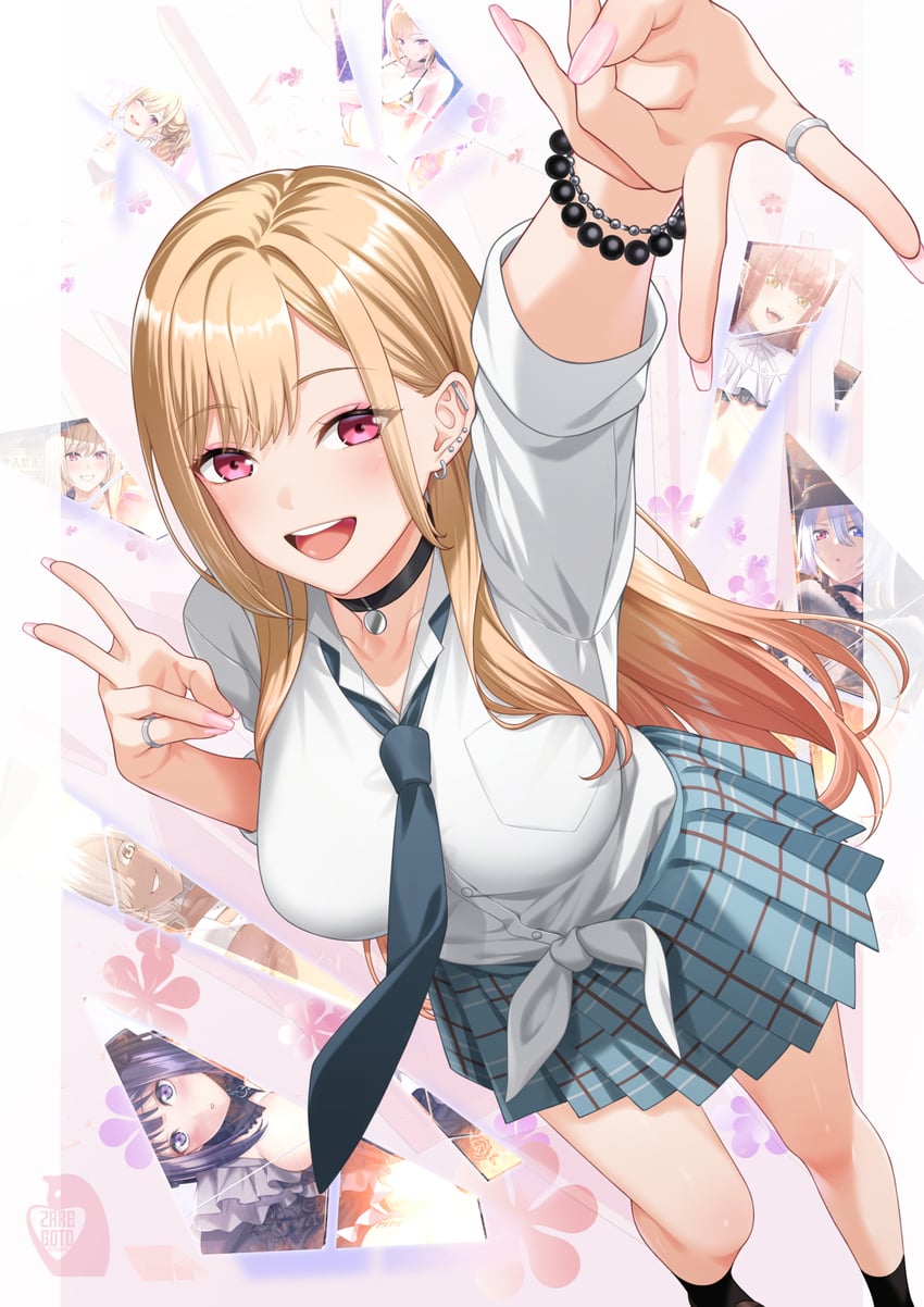 kitagawa marin, rizu-kyun, black lobelia, and prisoner veronica (sono bisque doll wa koi wo suru) drawn by zaregoto_tsukai_no_deshi