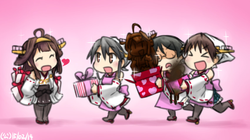 kongou, haruna, hiei, and kirishima (kantai collection) drawn by hamu_koutarou