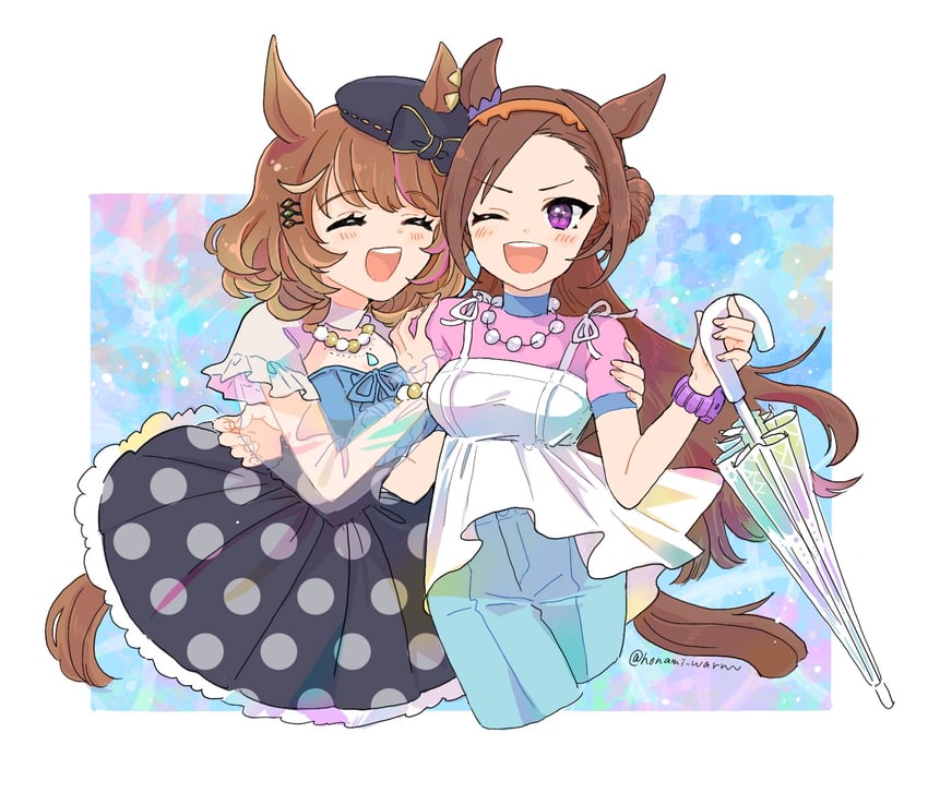 sakura bakushin o and north flight (umamusume) drawn by inaho_soji