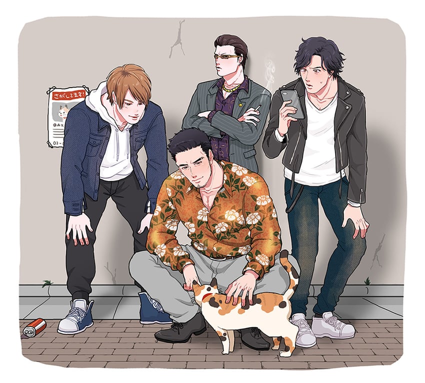 yagami takayuki, kaito masaharu, higashi tooru, and sugiura fumiya (judge eyes) drawn by okomepower