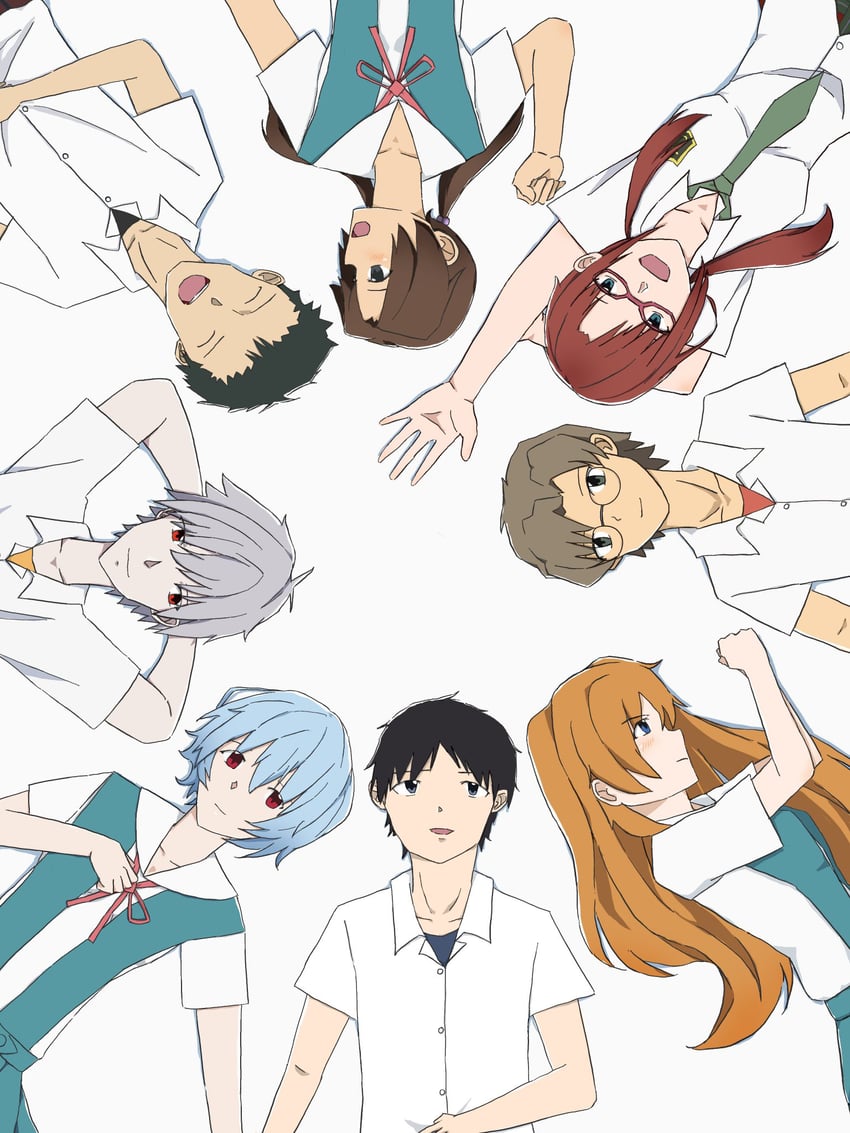 souryuu asuka langley, ayanami rei, ikari shinji, aida kensuke, and suzuhara touji (neon genesis evangelion and 2 more) drawn by miyamototsuzumi