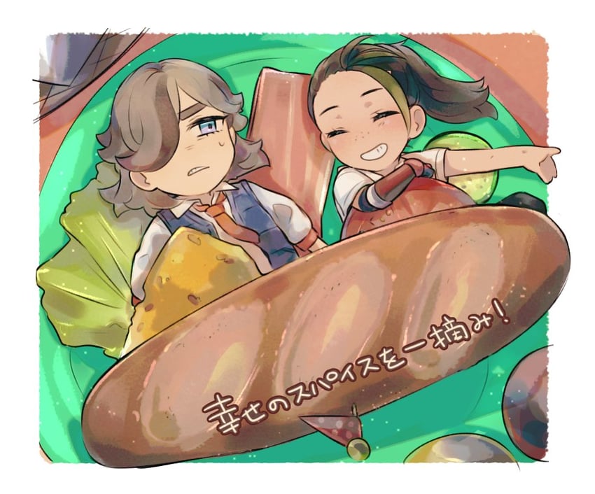 nemona and arven (pokemon and 1 more) drawn by dongfeng_(tofubets)