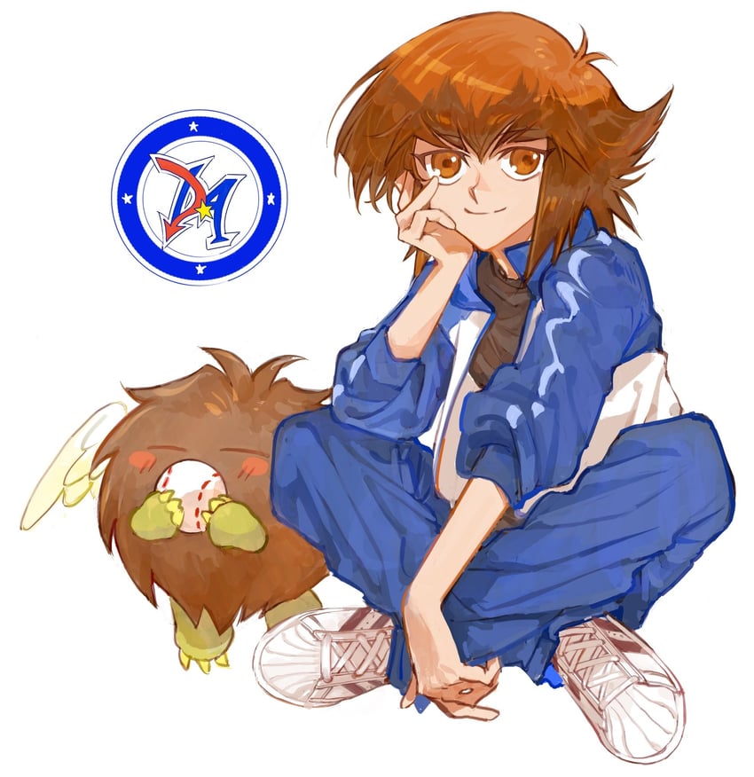 yuki judai and winged kuriboh (yu-gi-oh! and 1 more) drawn by spi_77