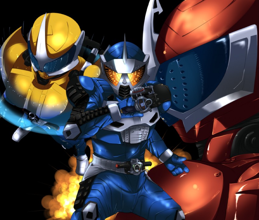 kamen rider accel (kamen rider and 1 more) drawn by denji_(mugitomato)