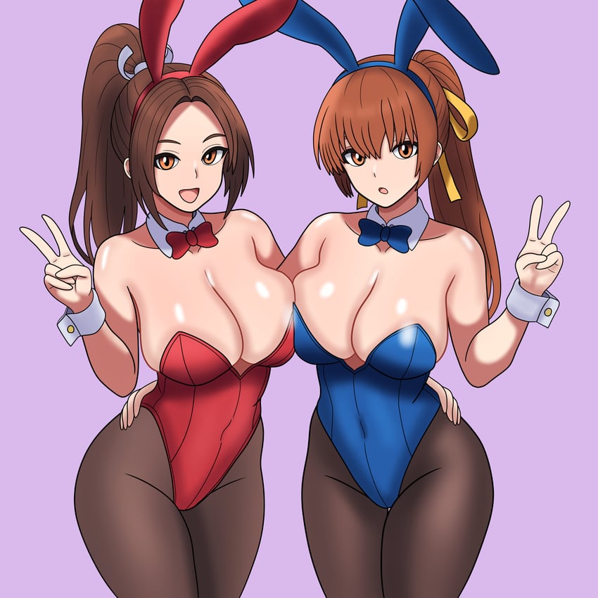 shiranui mai and kasumi (fatal fury and 1 more) drawn by bojack198