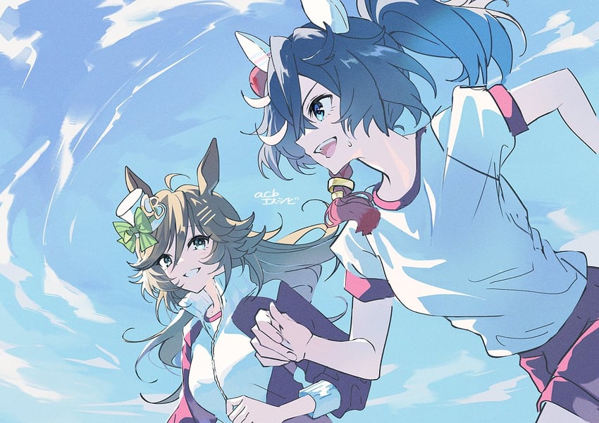 mr. c.b. and katsuragi ace (umamusume) drawn by anejyani