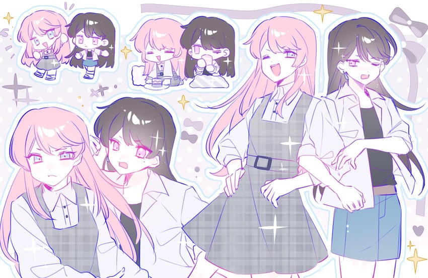 chihaya anon and shiina taki (bang dream! and 1 more) drawn by helstromo53619