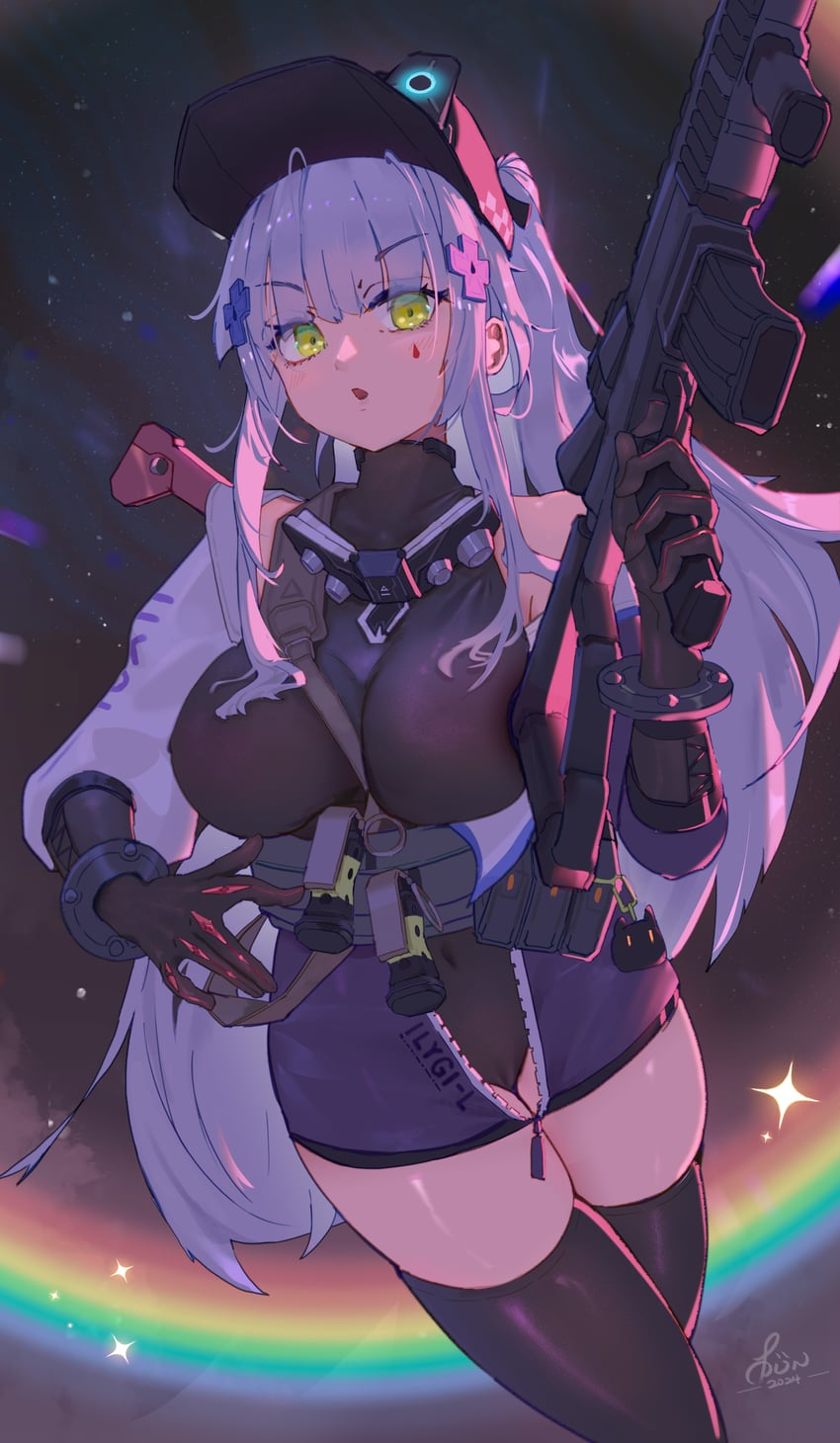 hk416 and klukai (girls' frontline and 1 more) drawn by applelin