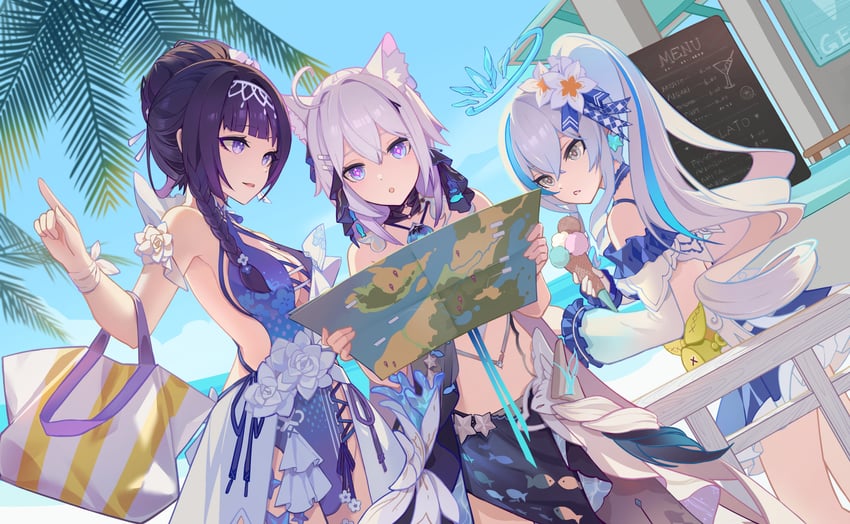 kiana kaslana, raiden mei, and bronya zaychik (honkai and 1 more) drawn by ai_dongdong