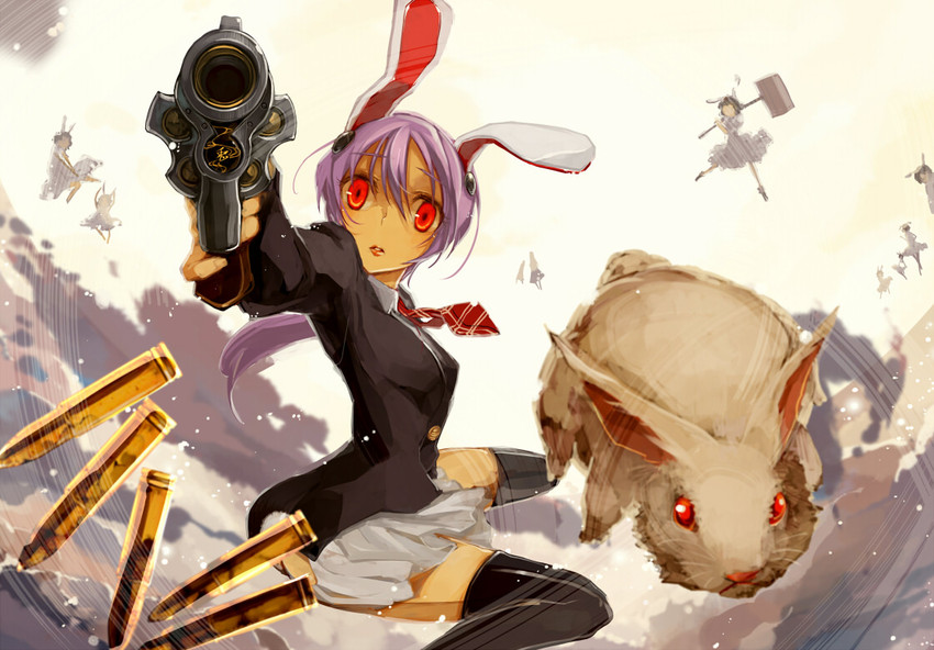 reisen udongein inaba, inaba tewi, and inaba mob (touhou) drawn by shimadoriru