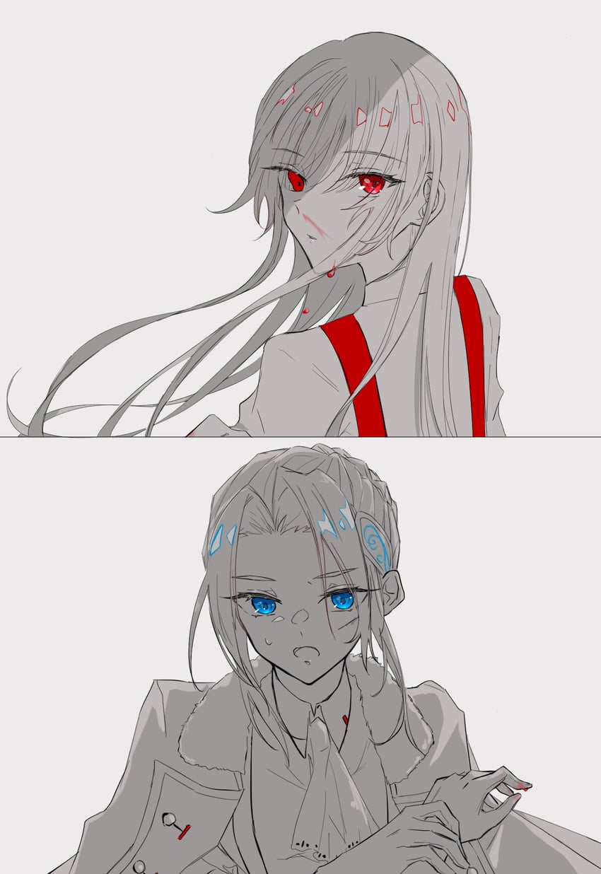 yanagi mion and hanamura shiki (heaven burns red) drawn by hiramatu_31