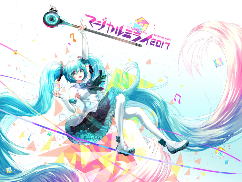 hatsune miku and magical mirai miku (vocaloid and 1 more) drawn by lepoule
