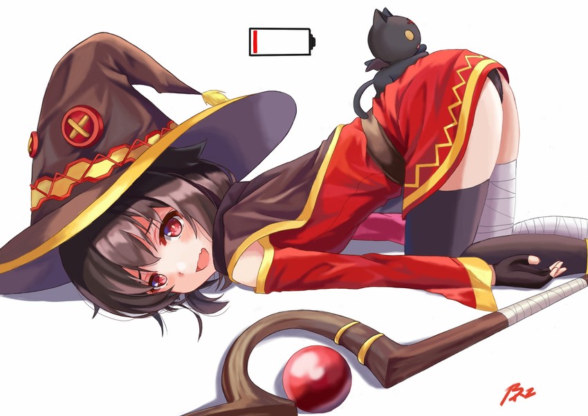 megumin and chomusuke (kono subarashii sekai ni shukufuku wo!) drawn by brz