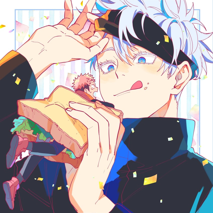 gojou satoru and itadori yuuji (jujutsu kaisen) drawn by mawaru_(ajan)