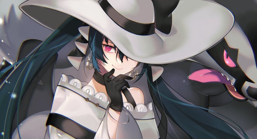 hatsune miku, obstagoon, and dark miku (pokemon and 2 more) drawn by atori_(piscis)