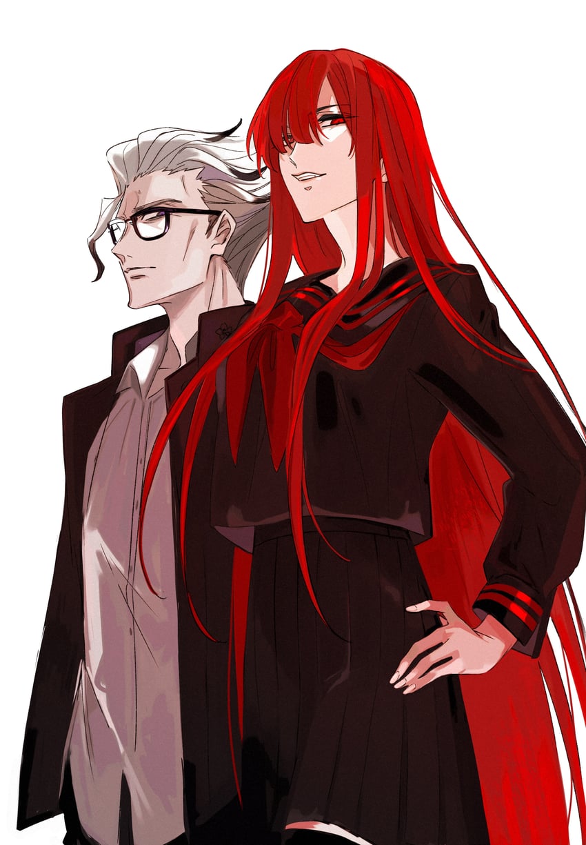 oda nobunaga and akechi mitsuhide (fate and 1 more) drawn by ddlcclia