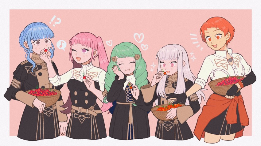 hilda valentine goneril, lysithea von ordelia, marianne von edmund, flayn, and leonie pinelli (fire emblem and 1 more) drawn by mt_kkrd