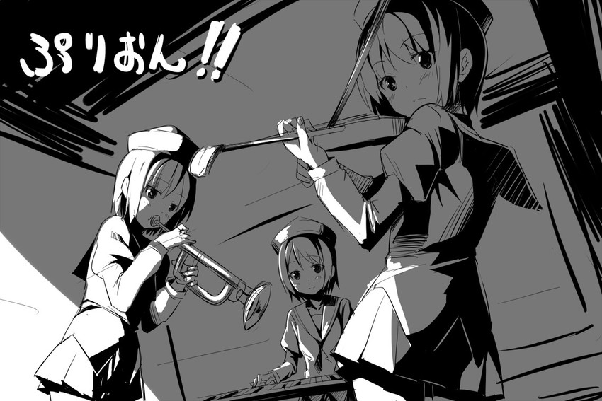 lunasa prismriver, merlin prismriver, and lyrica prismriver (touhou and 1 more) drawn by piiko_(aa_doushiyou)