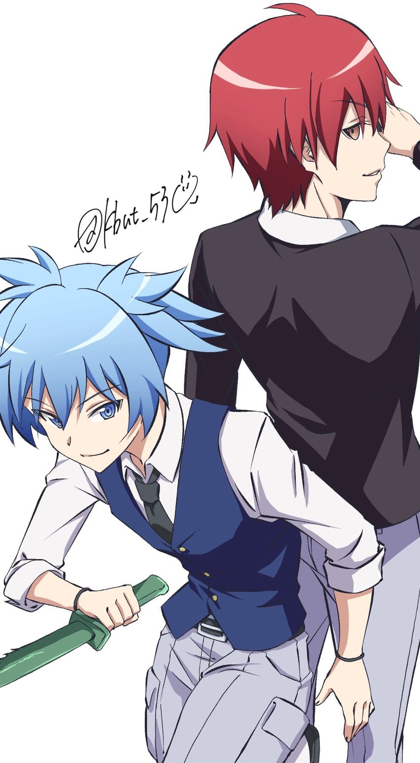shiota nagisa and akabane karma (ansatsu kyoushitsu) drawn by kbut_53