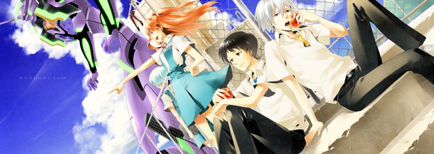 souryuu asuka langley, ayanami rei, ikari shinji, nagisa kaworu, makinami mari illustrious, and 1 more (neon genesis evangelion and 1 more) drawn by tachibana_yukiji