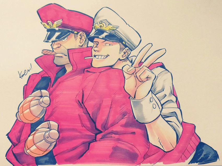m. bison, scout, soldier, red scout, and red soldier (street fighter and 1 more) drawn by kotteri
