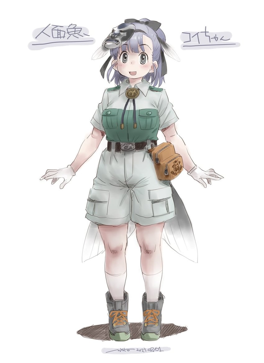 jinmen-gyo (kemono friends and 1 more) drawn by nyororiso_(muyaa)