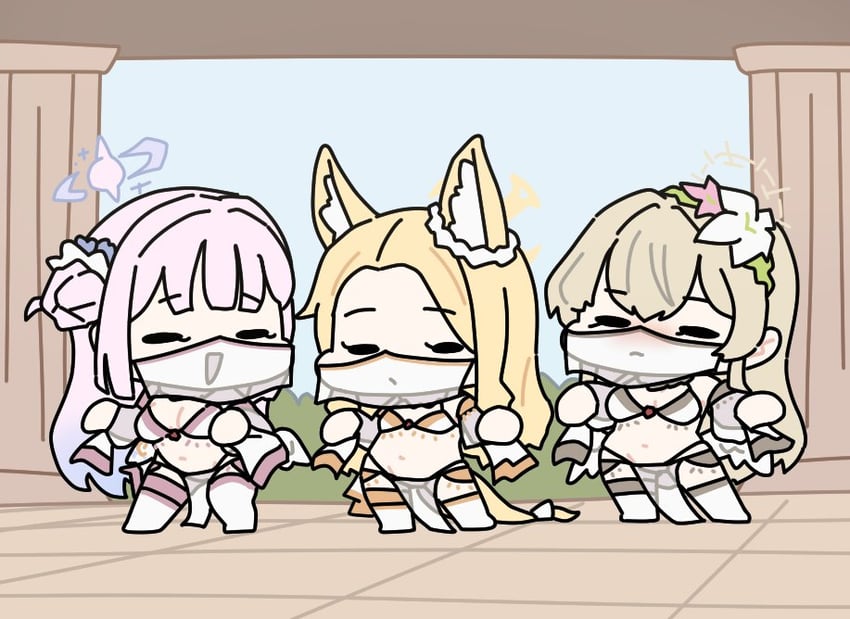 mika, seia, and nagisa (blue archive) drawn by sechi_(sechihyeo)