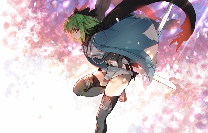 okita souji and c.c. (fate and 2 more) drawn by creayus