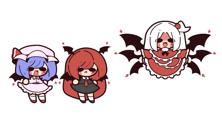 remilia scarlet, koakuma, and shinki (touhou) drawn by baek_ban