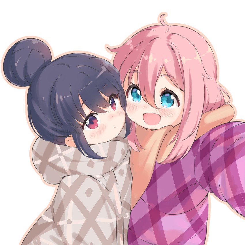 shima rin and kagamihara nadeshiko (yurucamp) drawn by garun_wattanawessako