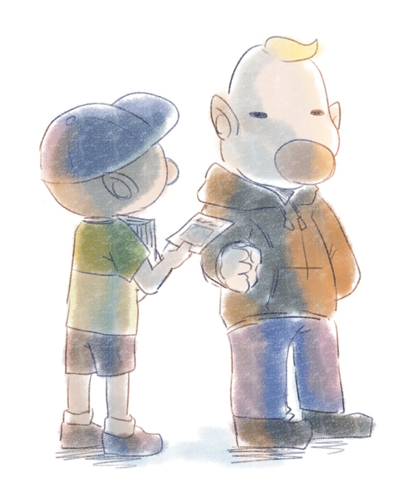 louie and olimar's son (pikmin) drawn by iat-418
