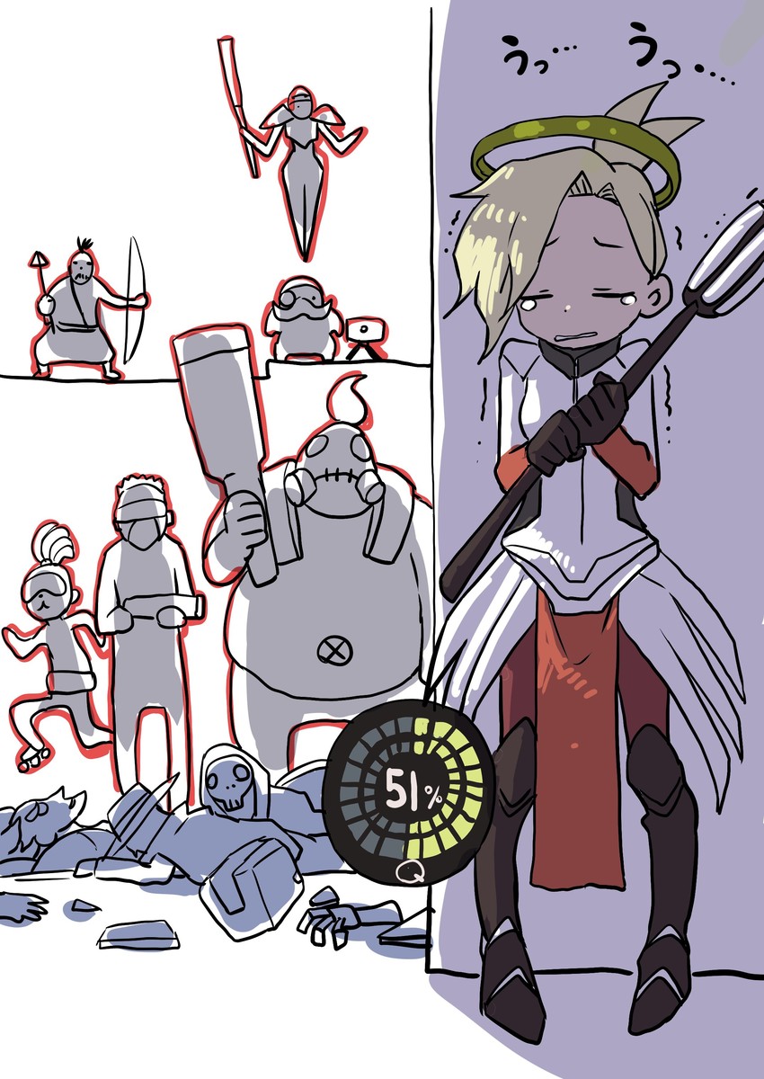 mercy, pharah, soldier: 76, reaper, cassidy, and 6 more (overwatch and 1 more) drawn by yamamoto_souichirou