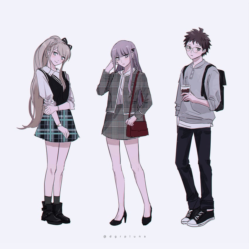 hinata hajime, kirigiri kyoko, and sonia nevermind (danganronpa and 2 more) drawn by boleum_(dgrpluna)