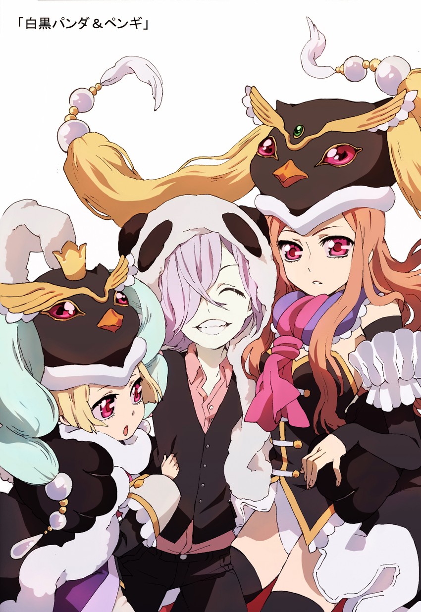 takakura himari, princess of the crystal, inga, and natsume mario (mawaru penguindrum and 1 more) drawn by nattou-toufu