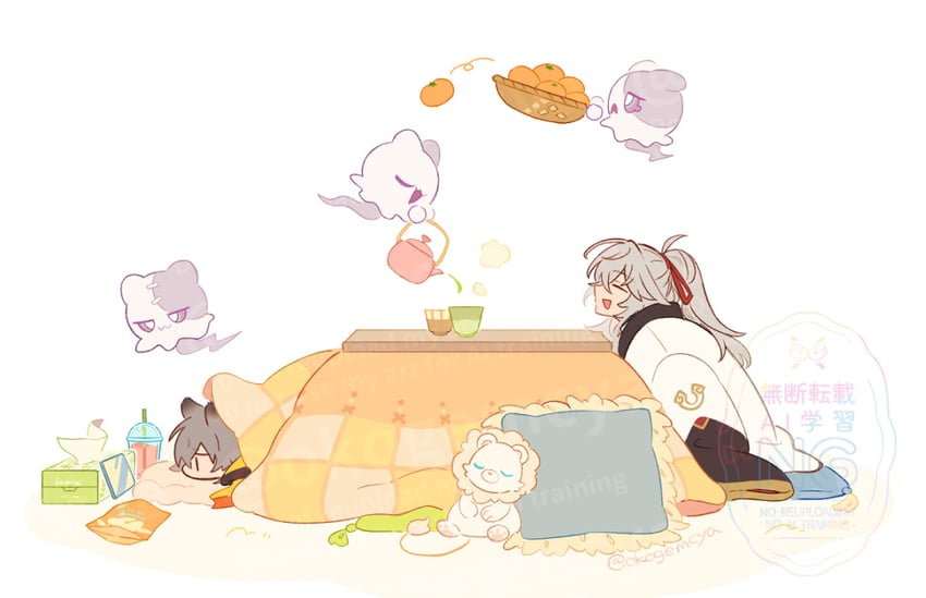 trailblazer, caelus, jing yuan, and wubbaboo (honkai and 1 more) drawn by okogemcya