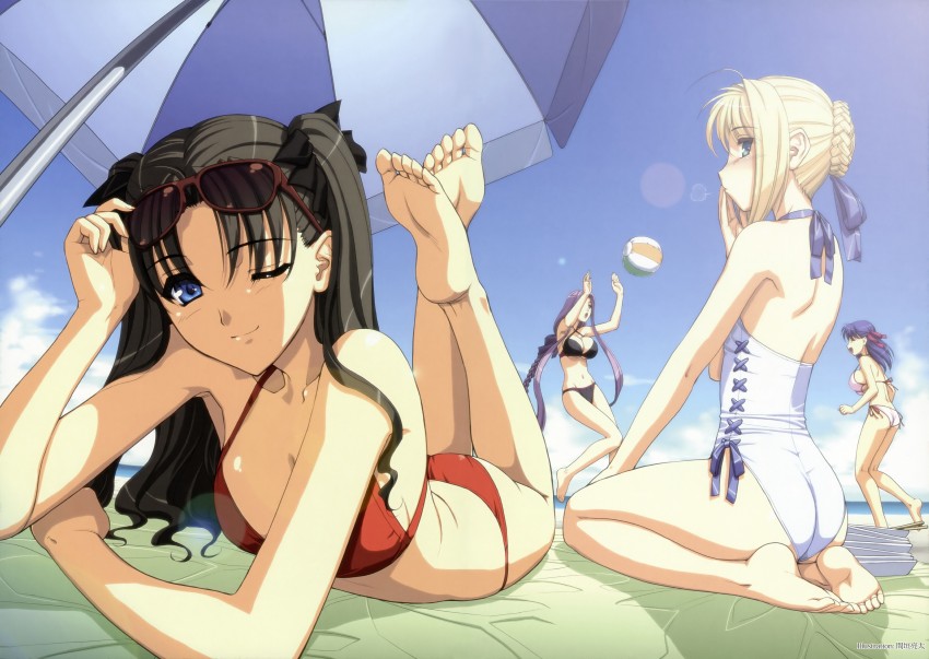 artoria pendragon, saber, tohsaka rin, matou sakura, and medusa (fate and 2 more) drawn by magaki_ryouta