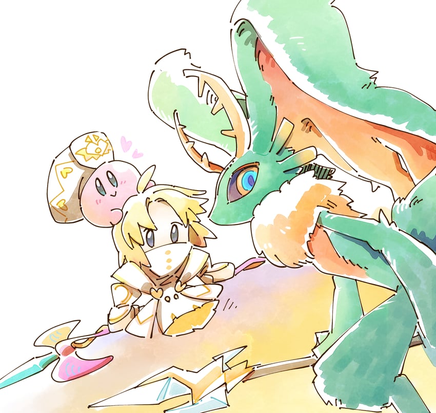 kirby, zan partizanne, and fecto elfilis (kirby and 2 more) drawn by ziro_(daydozen)