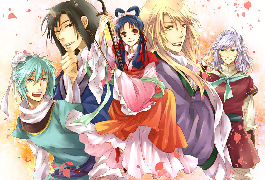 kou shuurei, shi seiran, shi ryuuki, li kouyuu, and ran shuuei (saiunkoku monogatari) drawn by naka_53
