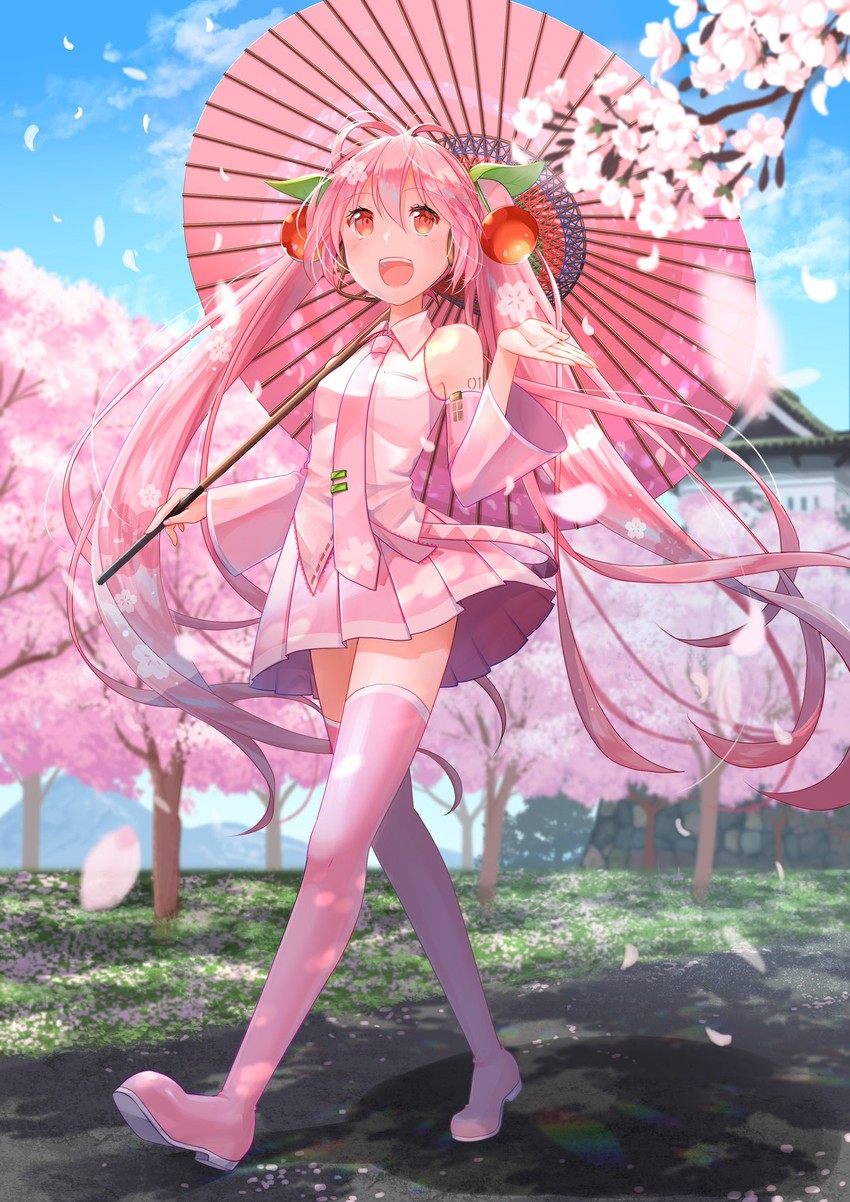 hatsune miku and sakura miku (vocaloid) drawn by aira_(exp)