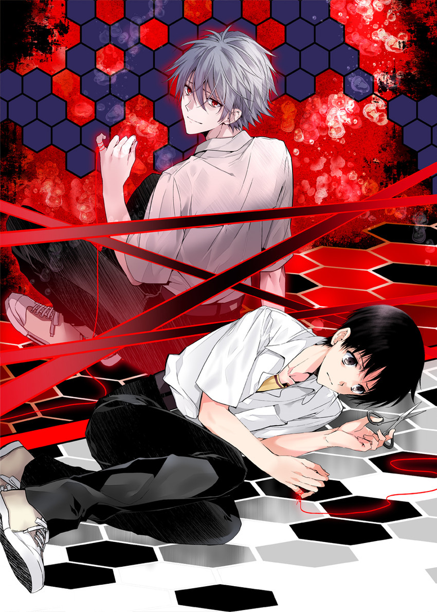 ikari shinji and nagisa kaworu (neon genesis evangelion) drawn by ro-a