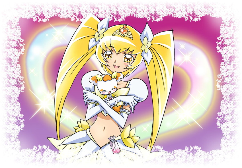 myoudouin itsuki, cure sunshine, and potpourri (precure and 1 more) drawn by yukkyun