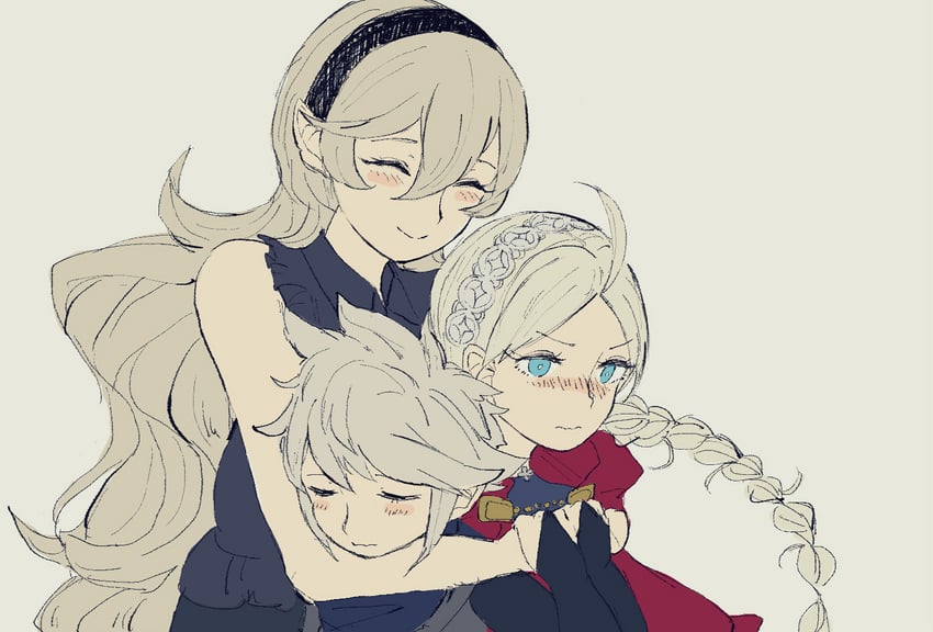 female corrin, nina, and male kana (fire emblem and 1 more) drawn by kiri_(tsuwano_010)