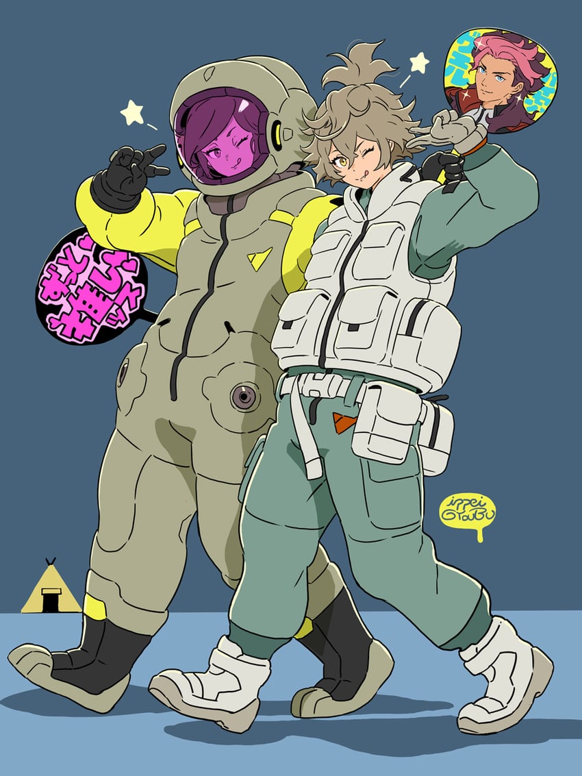 guel jeturk, felsi rollo, and petra itta (gundam and 1 more) drawn by gyoubu_ippei