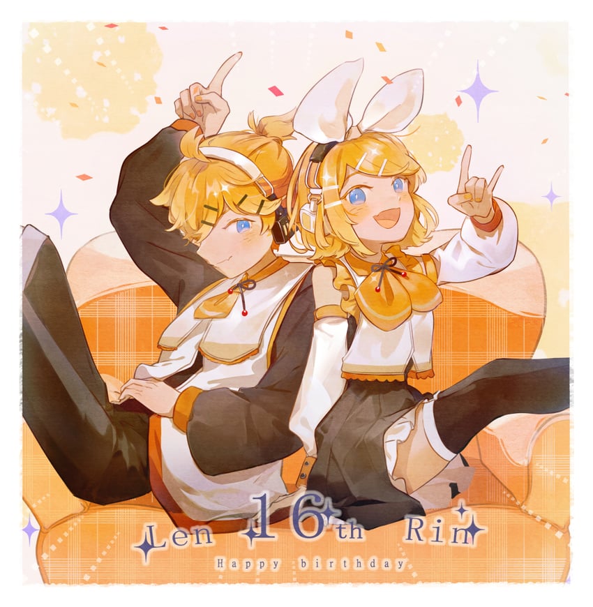 kagamine rin and kagamine len (vocaloid) drawn by dan_ji